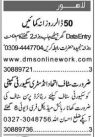 Data Entry and Retired Person Job
