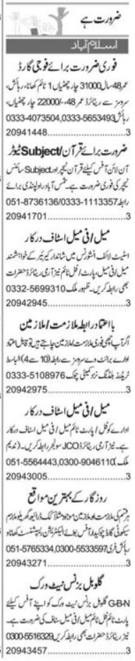 Latest Private Company Management Posts Islamabad 2024