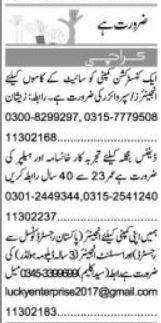 Engineering and Chef job opportunities in karachi