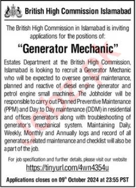 British High Commission Islamabad Job Opportunities 