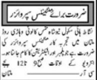 Maintenance Supervisor and Plumber Job Opportunities