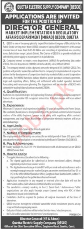Quetta-Electric-Supply-Company-QESCO-Job-Opportunities