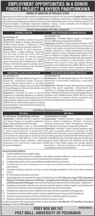 University of Peshawar (UOP) jobs