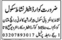 New Management Job Openings at Nishat School in Multan - 2024