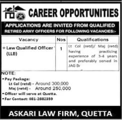 "Askari Law Firm Legal Job Openings in Quetta 2024"