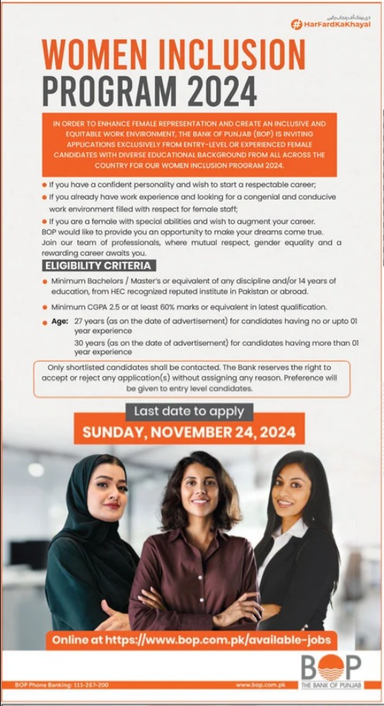 BOP Women’s Inclusion Program Empowering Opportunities