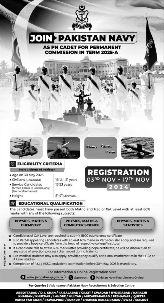 Pakistan Navy Announces New Job Openings in Rawalpindi – 2024