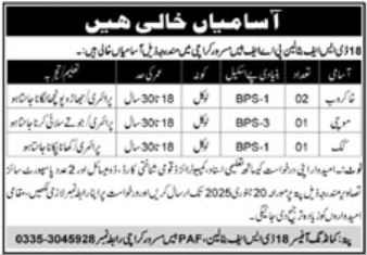 Latest Army Job Openings at 18 DSF Battalion, Karachi – 2025